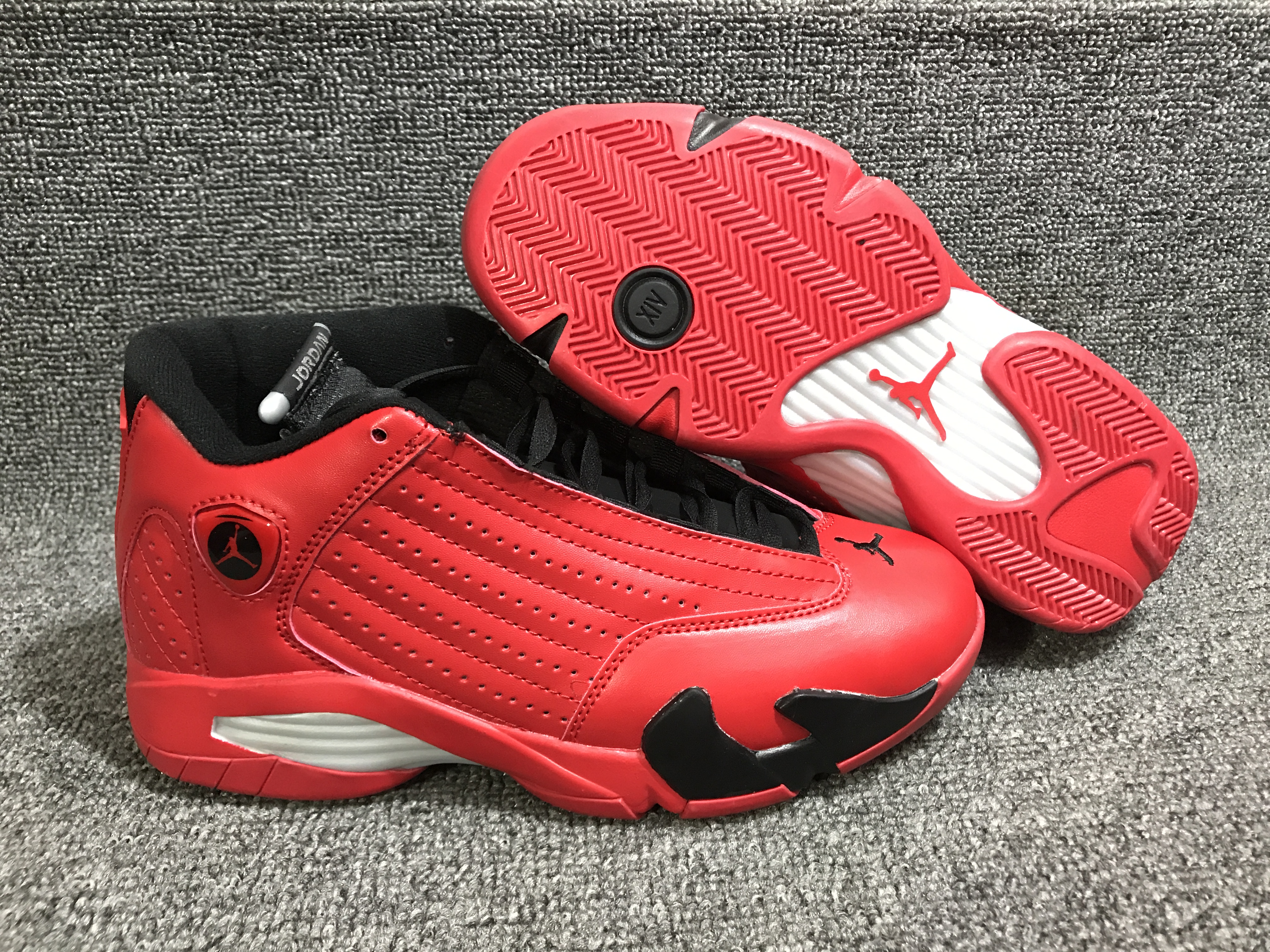 New Air Jordan 14 Red Black White Shoes - Click Image to Close